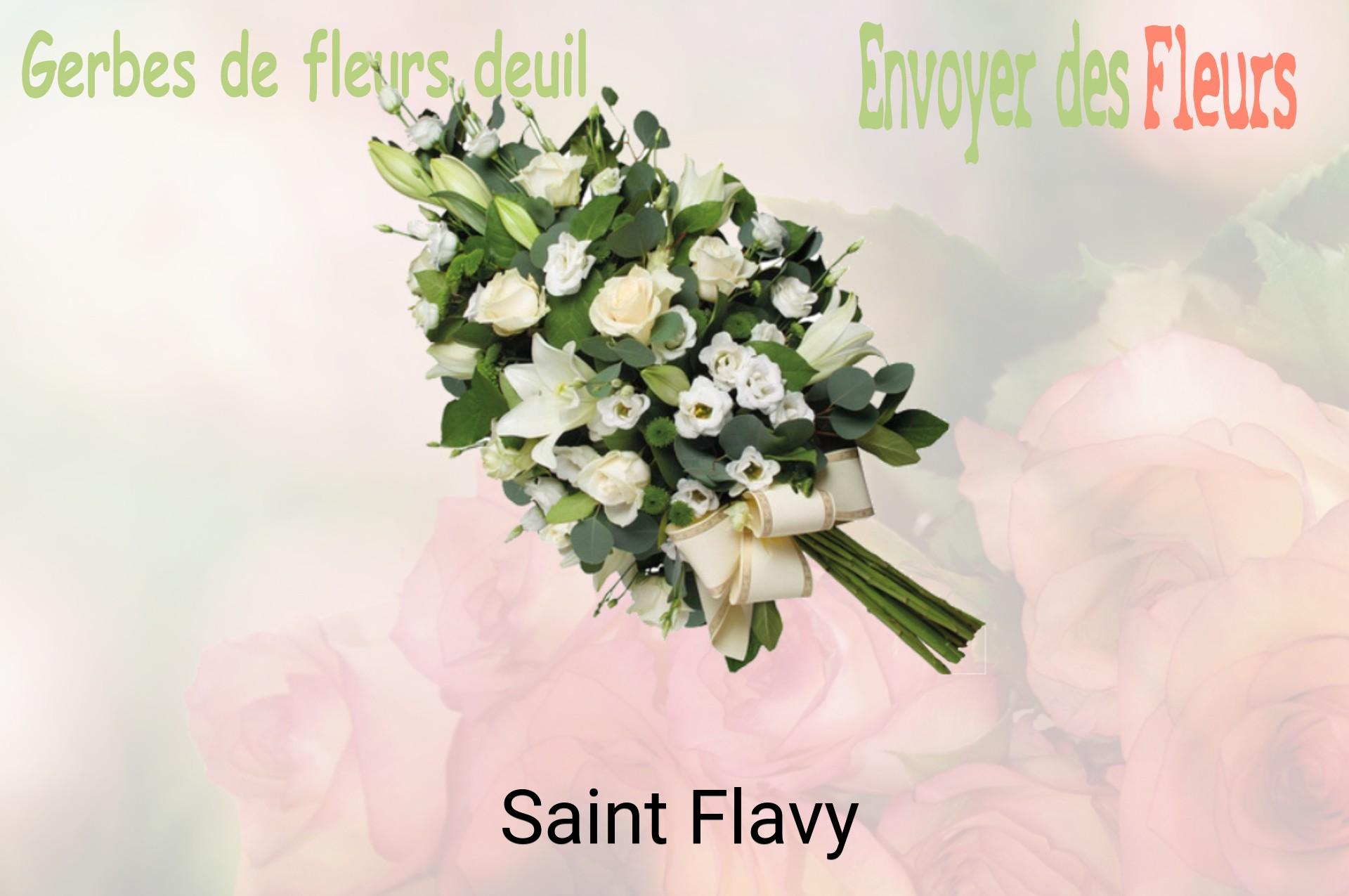 Gerbe de fleurs de deuil livrée à Saint-Flavy